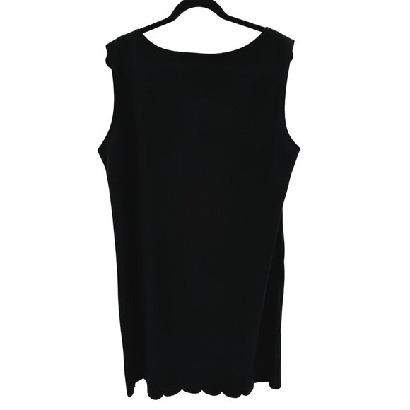 42 POPS Womens Black Scalloped Hem Pullover Sleeveless Knit Shift Dress Size 3X - Picture 4 of 9